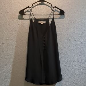 Loft Black Sleeveless Button-Front Top